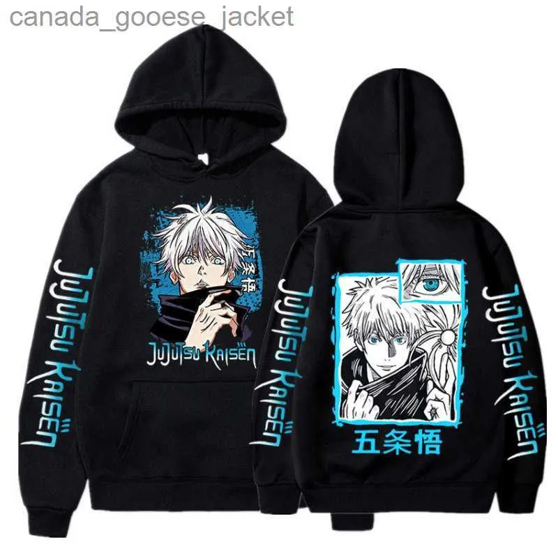 Sweats à capuche pour hommes Sweatshirts 2023 Nouveau Anime Jujutsu Kaisen Satoru Gojo Sweat à capuche surdimensionné Automne Hiver Sweat-shirt en polaire Hommes Femmes Pull à manches longues L230920