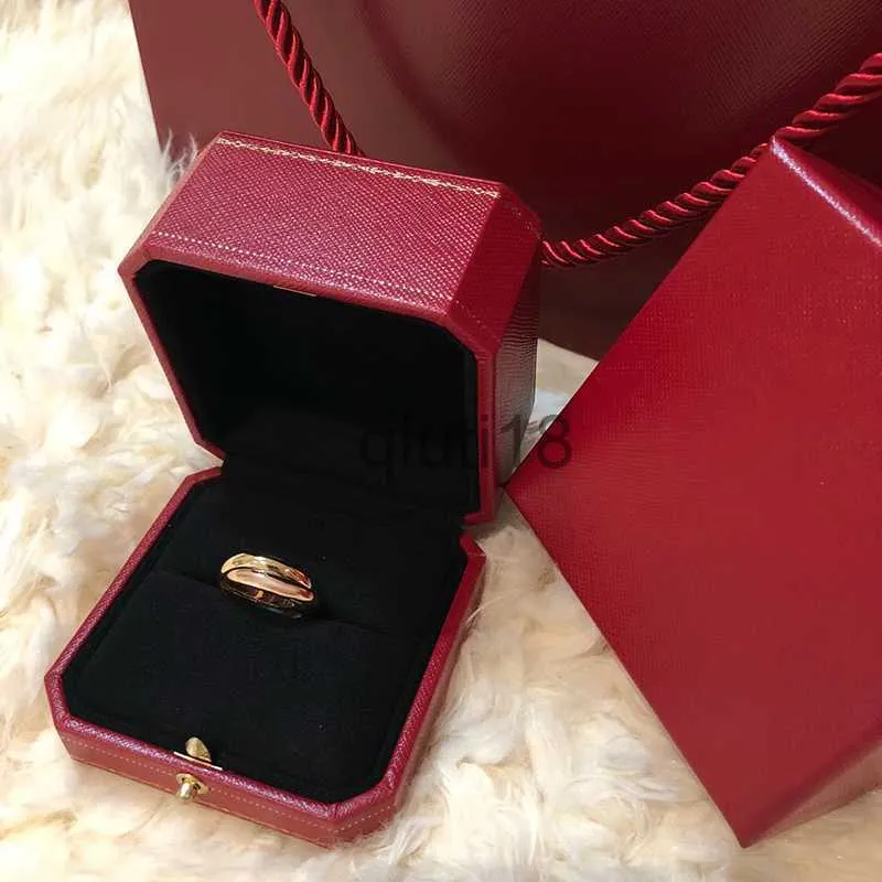 Pierścienie zespołu luksurys Projektanci dzwonią trikolorowe pierścionki dla kobiet męskie pierścień mody