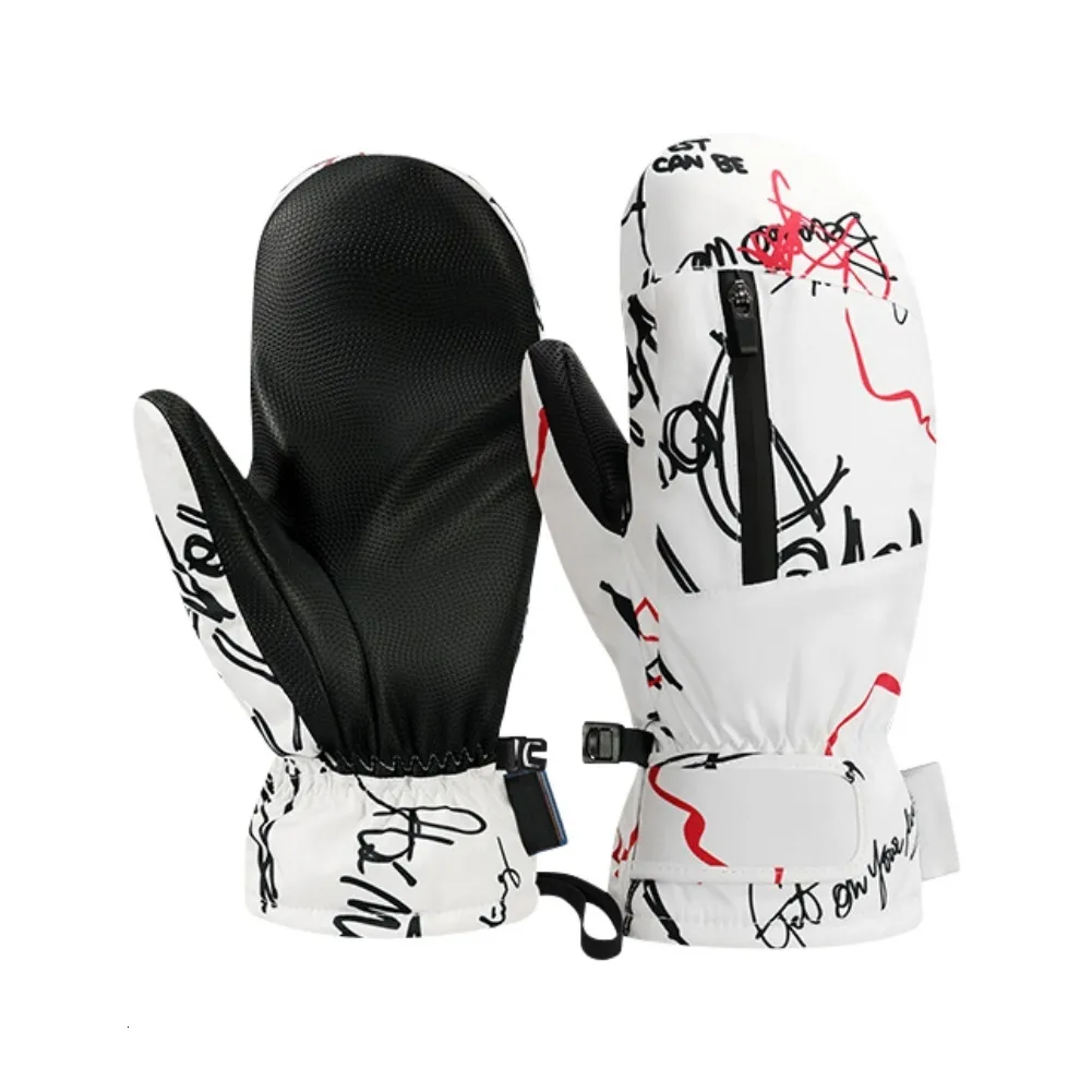 Лыжные перчатки, 1 пара, лыжные зимние термовелосипедные перчатки для сноуборда, водонепроницаемые с сенсорным экраном для велосипеда, аксессуары для мотоциклов 230920