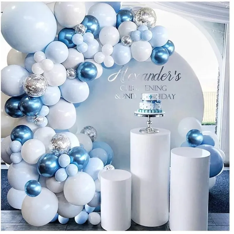 Andra evenemangsfestleveranser födelsedag ballong Garland Arch Kit Baby Shower Blue Decor Kid Globos Balon 1: a ett år pojke 230919