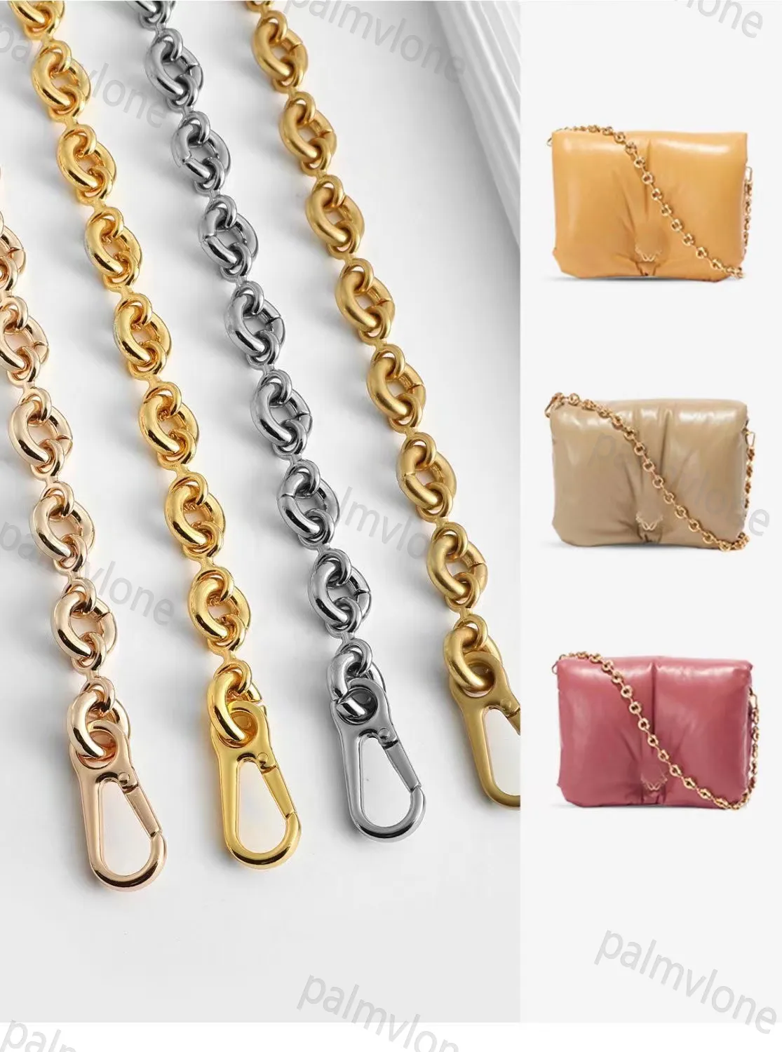Lowewe bolsos de moda cadena Metal oro plata color gris accesorios de cuerda paquete Original longitud a juego 60cm