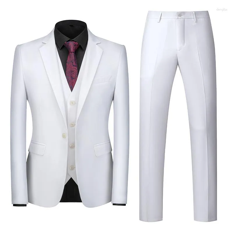 Ternos masculinos de alta qualidade 6xl (calças blazer colete) masculino estilo britânico negócios casual elegante cavalheiro padrinho casamento terno 3 peças