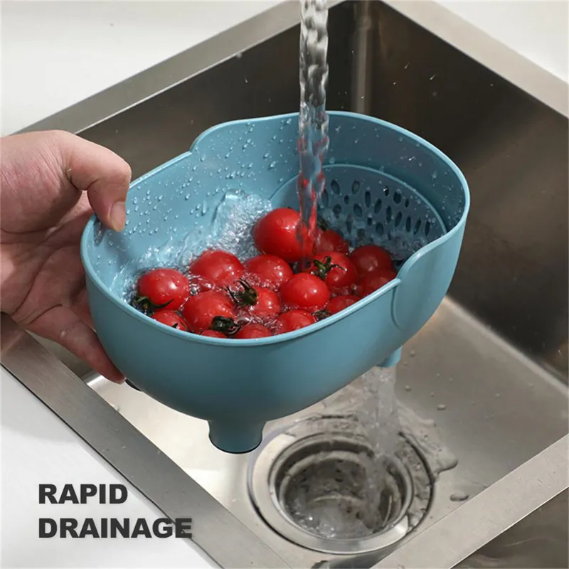 Kitchen Sink Strainer Basket With Push-to-Dump - Hanging Food Catcher For Scraps, Veggies, Tea Leaves | Easy-Clean Split Design, Saves Counter Space (Green)