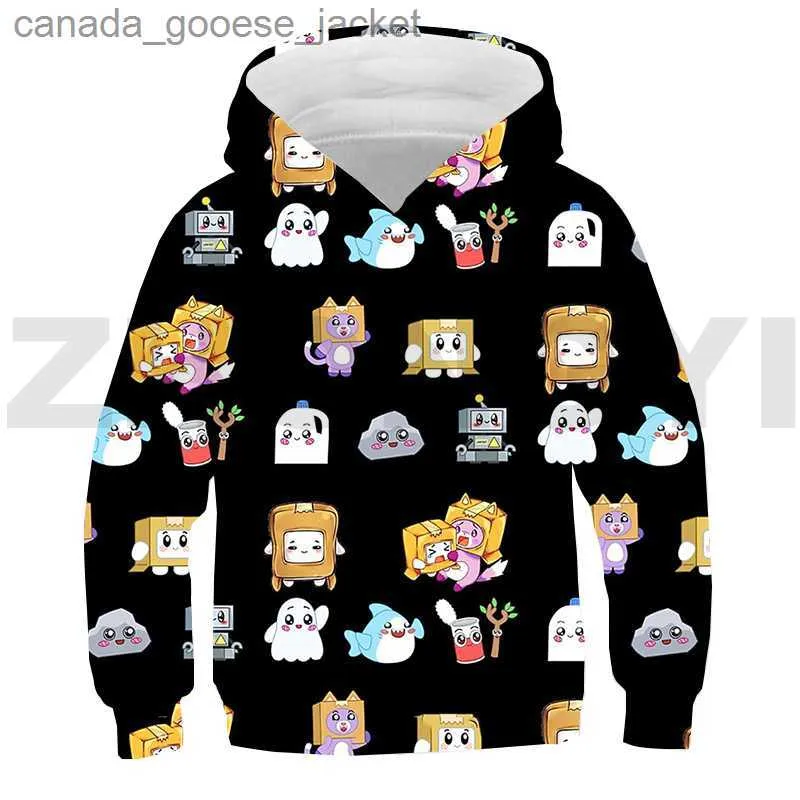 Felpe con cappuccio da uomo Felpe Kawaii Teens Ragazze Lanky Box Streetwear 3D Harajuku Anime Felpa con cappuccio Ragazzi Bambini Felpa Hip Hop Pullover larghi Bambino Abbigliamento caldoL230920