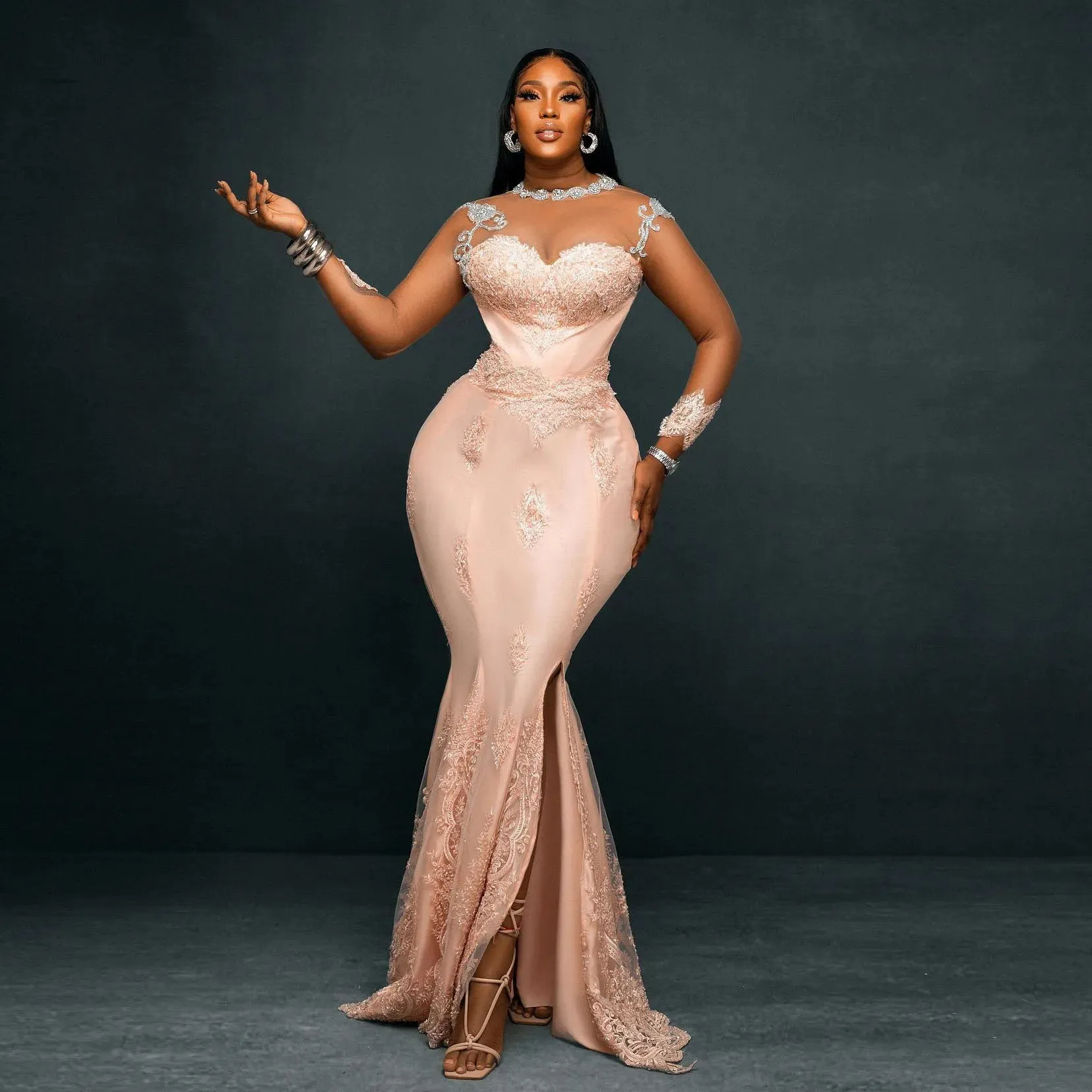 Plus size formal shop dresses blush pink