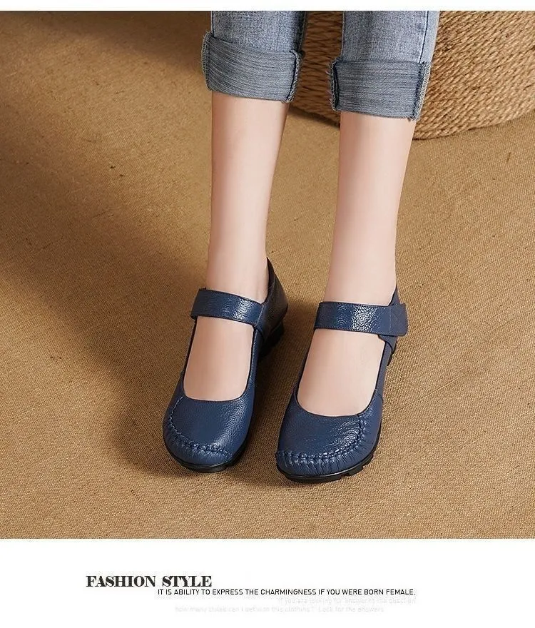 Wholesale Japanese School Uniform Loafer Dress Shoes Womens With Hook And Loop Black Leather Loafers And Nurse Flats At Only 12.3 DHgate.Com