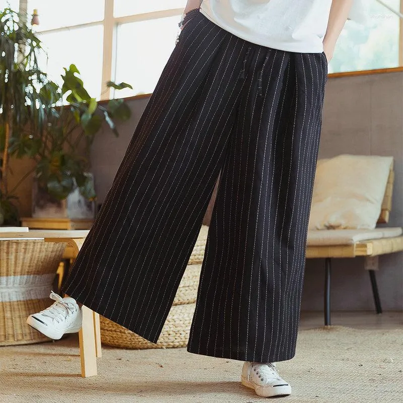 Pantalon homme Harajuku décontracté hommes Vintage droit pantalon large homme Streetwear Baggy rayé hommes Harem pantalons de survêtement