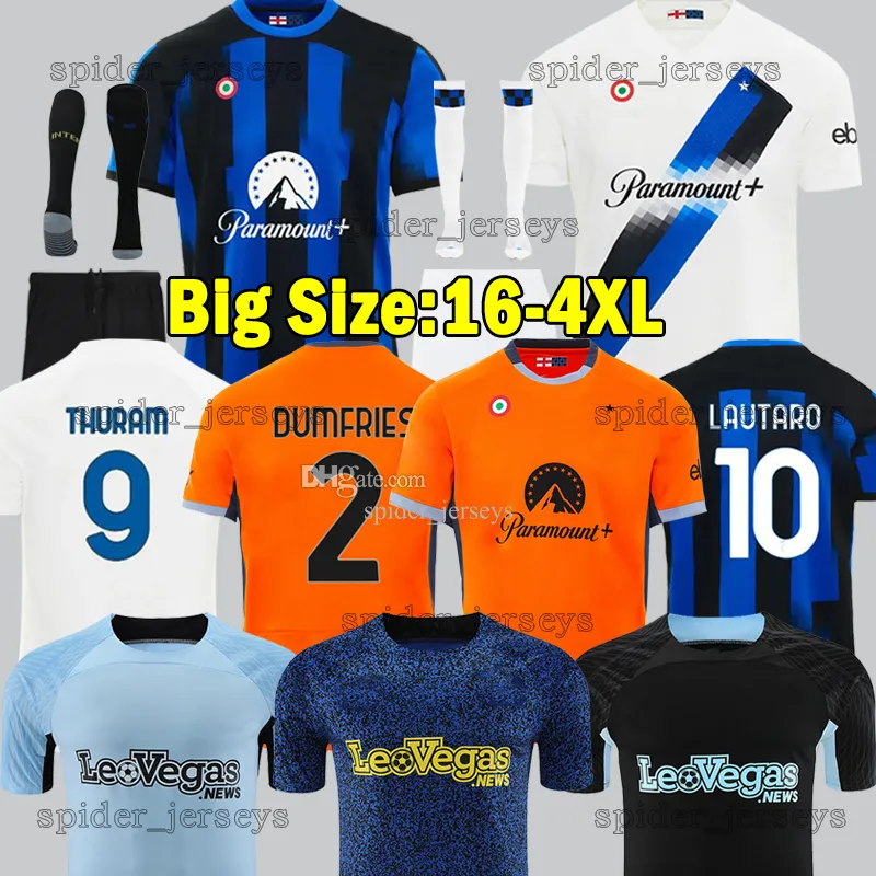 23 24 Lautaro Dumfries Soccer Jerseys Inter2023 2024 de Vrij Gosens Thuram Barella Milanes Shirds Dimarco Acerbi Darmian Frattesi Men Chids Kits