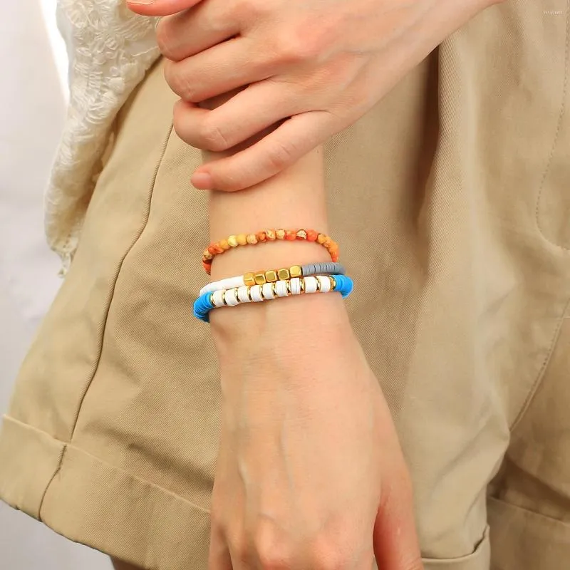 Charmarmband c.quan chi heishi stretch armband för kvinnor boho kub pärlor modesmycken gåvor