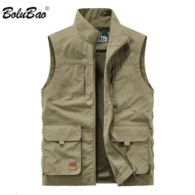 Mäns västar Bolubao Men Mens ärmlös Vest Spring Summer Travels utomhus plus POGIGRAFIKLÄDER 230919