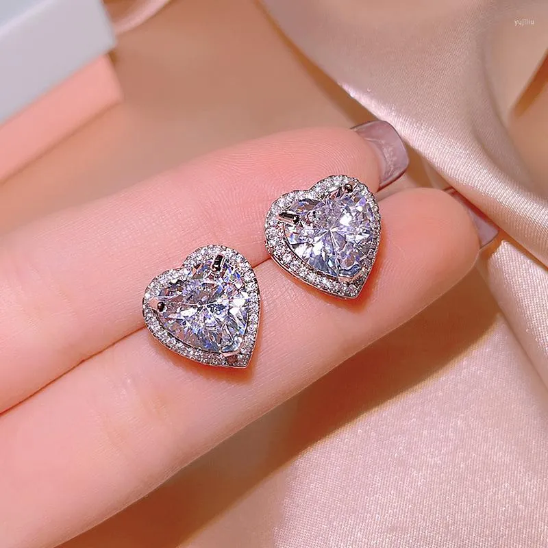 Dangle Earrings Engagement Small Cute Heart For Women Girls Shinny CZ Summer Jewelry Black Earring Wedding Gifts