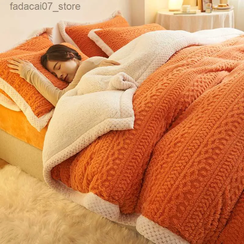 Soft Winter Warm Burnt Orange Bedding With Thickened Plushing