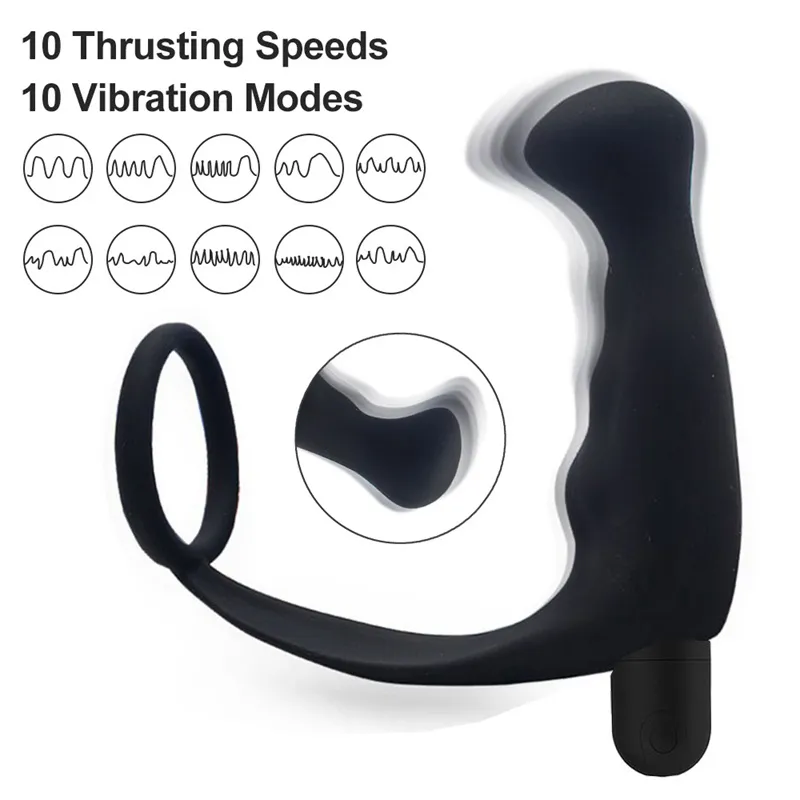 Seksspeeltje stimulators 10 Speed Sexy Speelgoed Prostaat Massager Vibrerende Cockring Anale Speelgoed voor Mannen Vertraging Ejaculatie Butt Plug