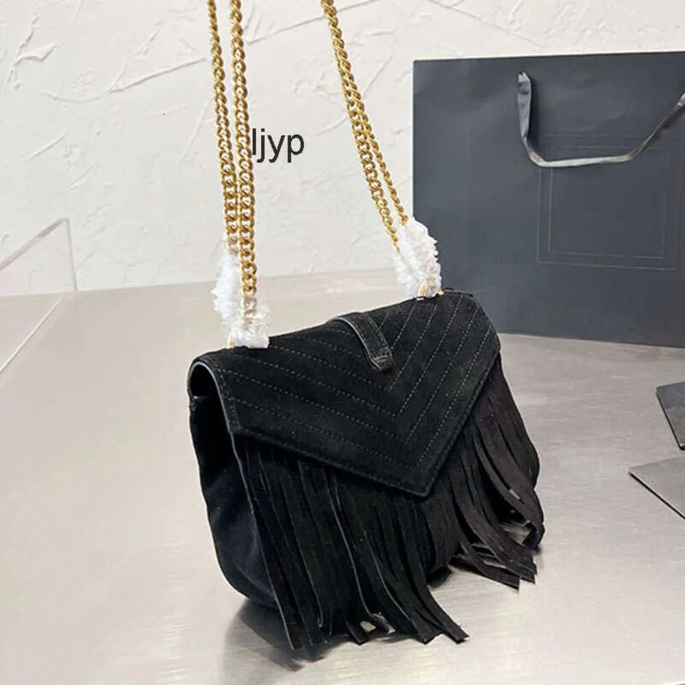 Evening Bags Messenger Bag Fashion Shoulder Bags Cross Body Purse Women Handbag Thick Gilded Chain Bar Metal Hardware Letter Flap Hasp Tassel Wallet Slot Pocket J1VG