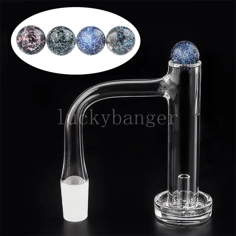 Beracky Full Weld Beveled Edge Contral Tower Smoking Quartz Banger With Dichro Glass Terp Pearls 16mmOD Seamless Welded Nails For Water Bongs Rigs