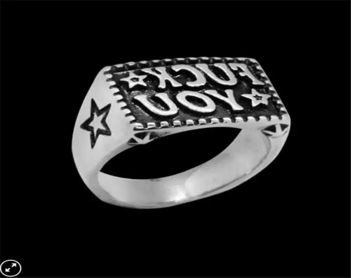 Band Rings 1pc Worldwide Size 713 F Word Ring 316L rostfritt stål Bandfestmodesmycken FK Star Ring9274060 X0920