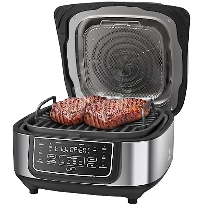 COSORI Electric Smokeless Indoor Grill Smart XL Air Fryer Combo, 8-i-1, 6qt, 100 recept, grill, broil, stek, baka, skarp