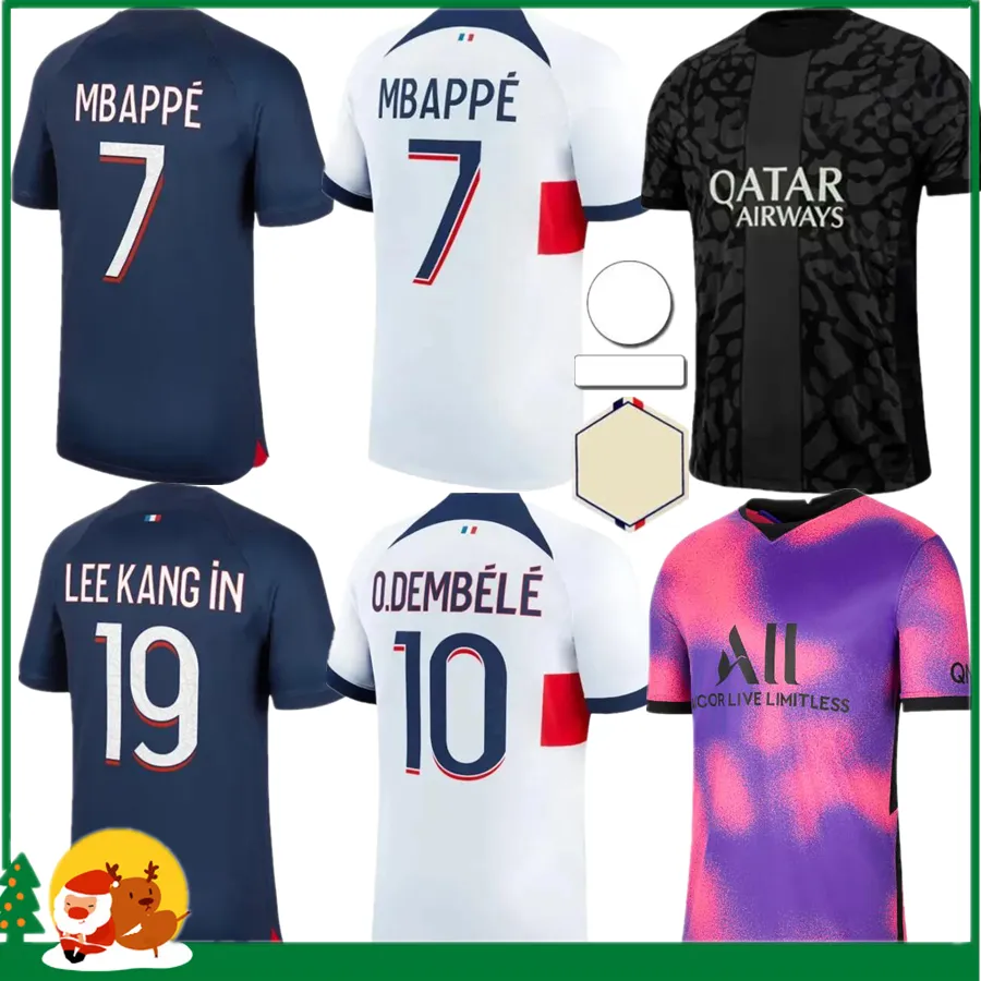 23 24 MBAPPE Soccer Jerseys G.RAMOS O.DEMBELE FABIAN French DRAXLER 2023 2024 S Sports Football Shirt M.ASENSIO VERRATTI Paris Men