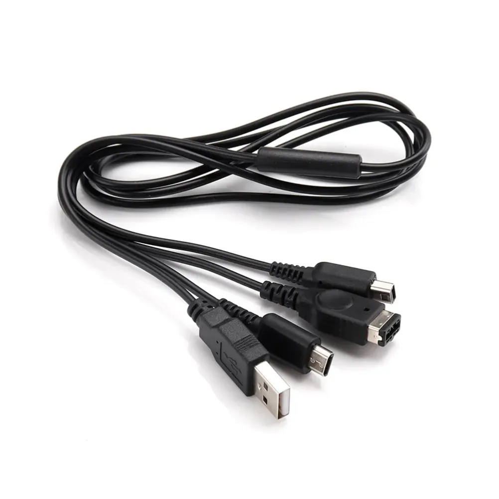 Czarny 3 w 1 kabel ładowarki USB 1,2 mndry przewód do ładowania dla NDSI NDSL dla kontrolera GBA SP