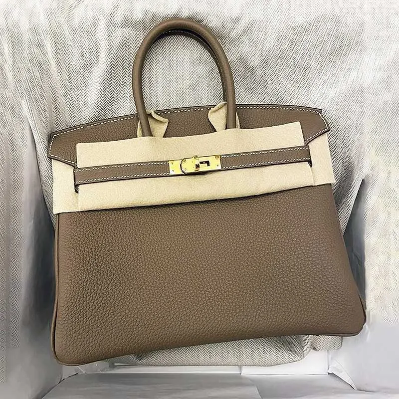 Leder Bk Platinum Light Echte Tasche Handtasche Designer Luxus Togo Home Bag Damen-Handgepäck-Schicht Cowide Mode große Kapazität Braut