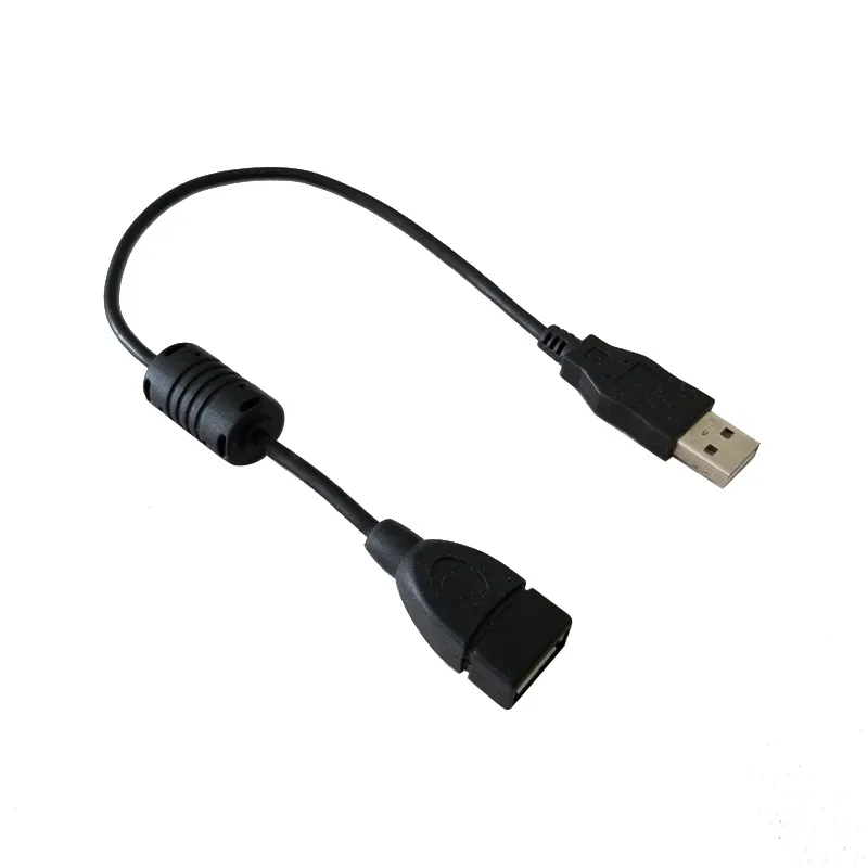 USB 2.0-Datenverlängerungskabel (Stecker auf Buchse) mit Magnet für PC, U-Disk, Netzwerkkarte, Festplatte, Schwarz, 30 cm