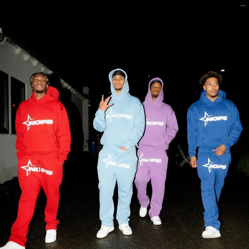 Ensemble Jogging Homme NOFS - Sweat à Capuche + Pantalon Baggy - Taille Grande - Style Hip-hop Décontracté