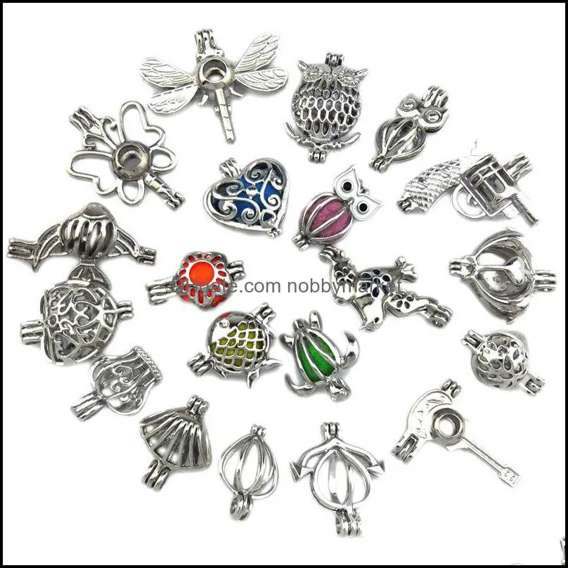 Paramètres de bijoux Mljy Collier de perles Plaqué argent Perles Médaillon Cages Pendentifs 3X2.5Mm DIY Charm Drop Livraison Dhgarden Otfdt