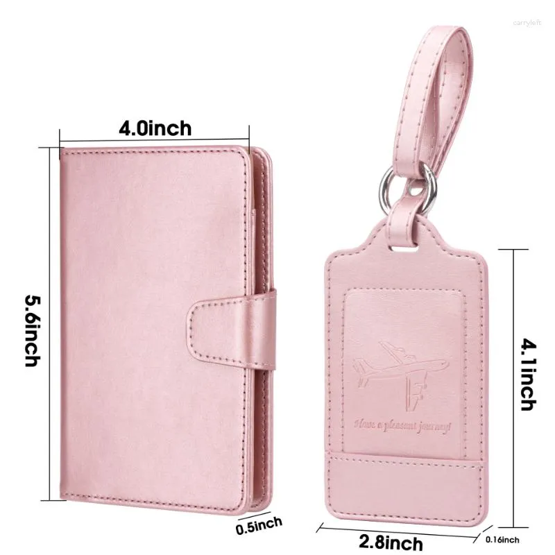 Card Holders Women Men PU Leather Luggage Tag Passport Cover Suitcase Name ID Address Holder Label Baggage Boarding Bag Travel Accessorie