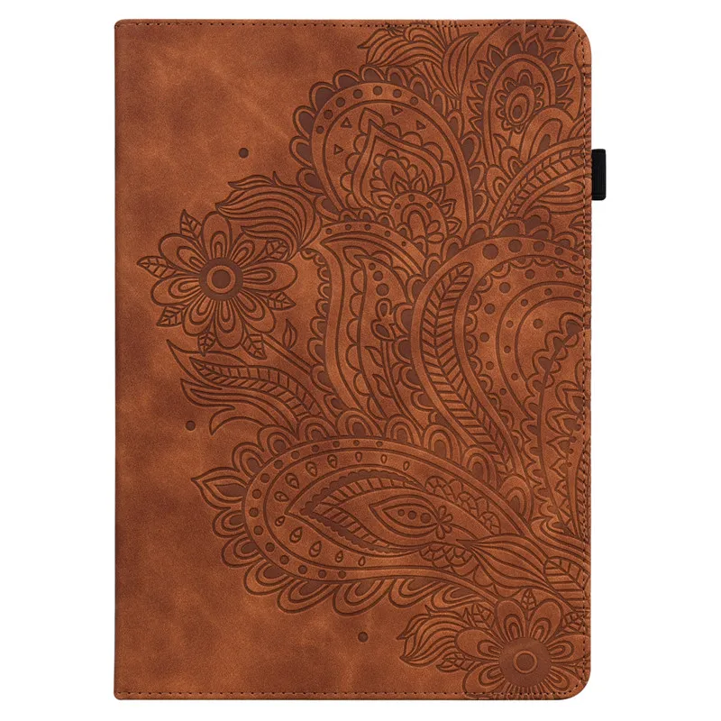 Peacock Flower PU Leather iPad Cases Embossing Tablet Card Slot Holder Protector Cover for iPad 10th 10.9 pro 11 min 1 2 3 4 5 6 9.7 10.2 10.5