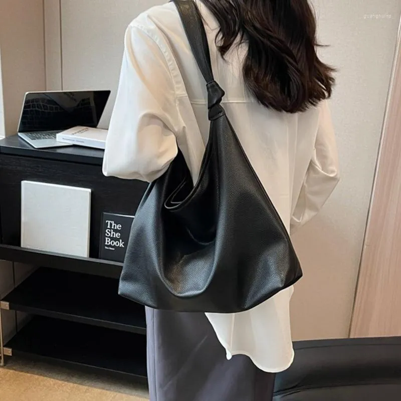 Evening Bags Women Simple Casual Shoulder Bag PU Leather Large Capacity Tote Office Lady Commuter Handbag Solid Travel Dating Crossbody