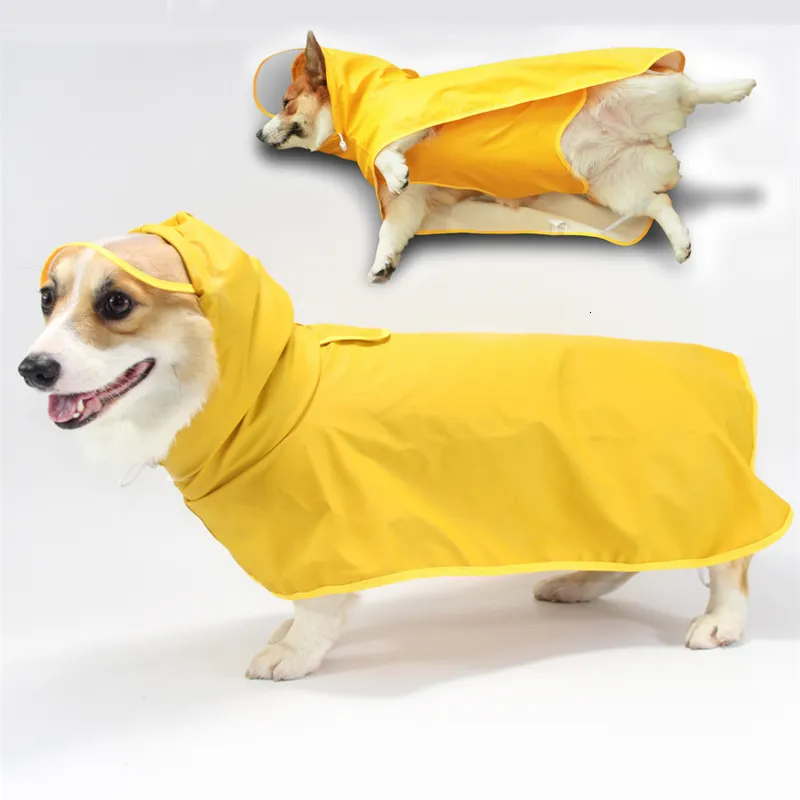 Vêtements de chien imperméable imperméable doux PU veste de pluie respirante pour petit manteau à capuche avec capuchon transparent protéger le ventre 230919