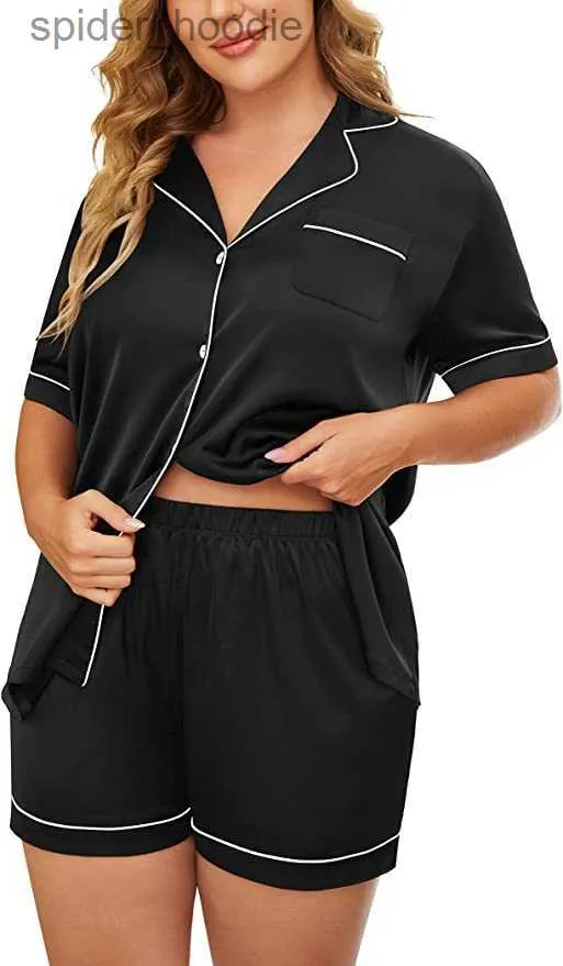 Pigiama di seta da donna per salotto da notte per donna Abito da casa Pigiama ricamato a cuore Pigiama da notte in raso Pigiama da notte 2020 Pijama Verano Mujer L230920