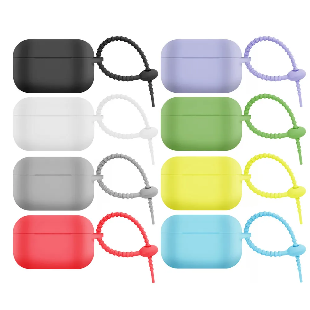Caisses Silicone Soft Ultra Min Protector AirPod Cover Earpod Case Anti-Drop with Hook Retail Box pour air 3