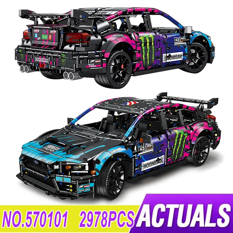 Auto elettrica RC JIESTAR 57010 Tecnico Super WRX STI Compatibile MOC 79953 Building Blocks Mattoni Puzzle Giocattolo Per Bambini Regali Di Compleanno 230920