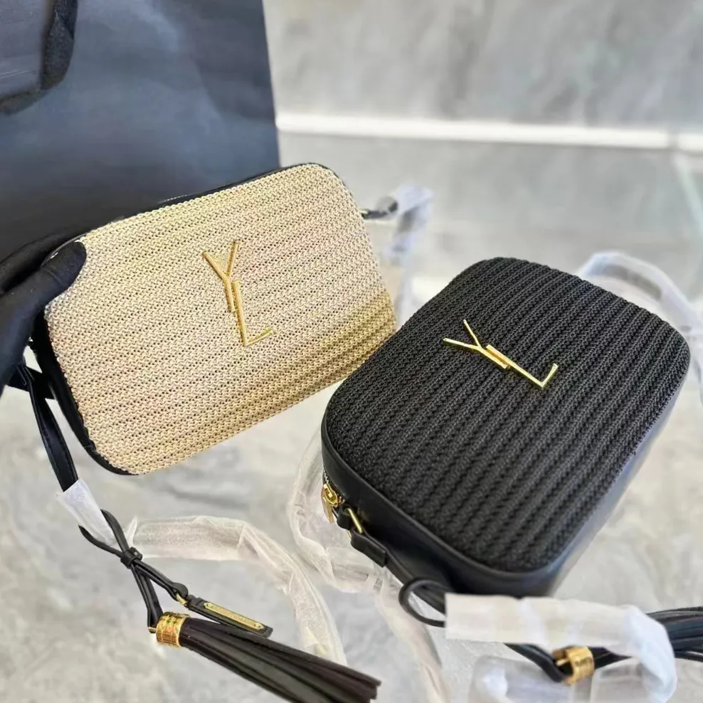 調整可能なクラッチストロー織りハンドバッグ高級デザイナージッパー7A高品質化粧品バッグ