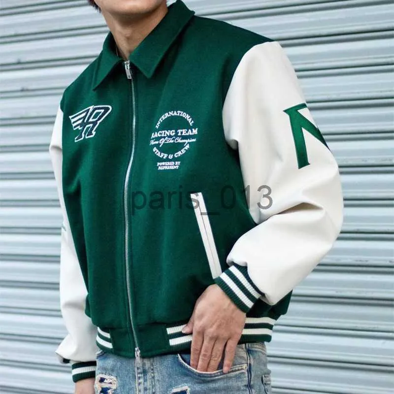 남자 재킷 Mens 야구 재킷 검은 녹색 블루 브라운 캐주얼 대형 재킷 외부웨어 남자 여자 힙합 스트리트웨어 mg230205 x0920