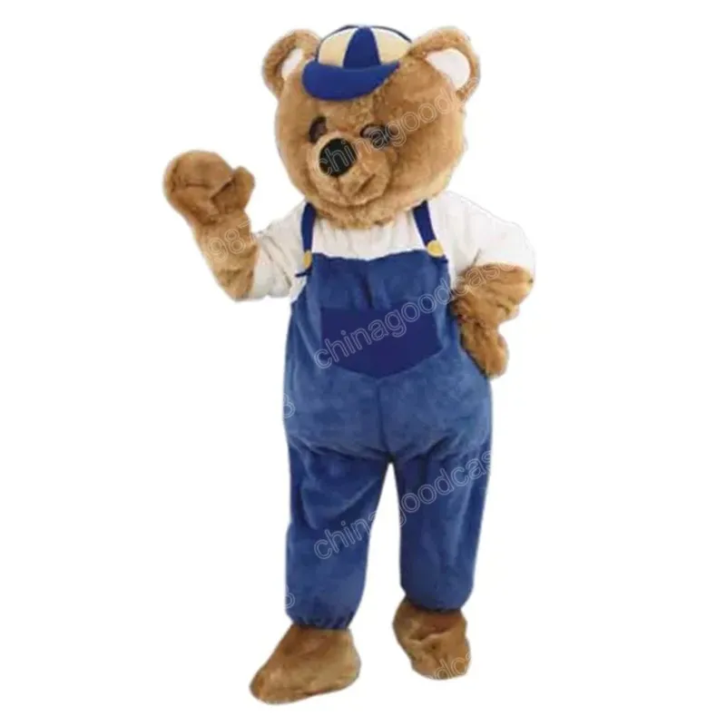 Costume da mascotte orso bruno di alta qualità Vestito da festa di Natale di Halloween di alta qualità Vestito da personaggio dei cartoni animati Vestito da carnevale unisex per adulti