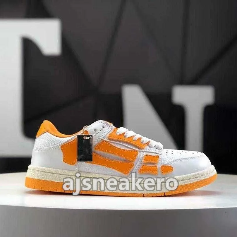 amiri schoenen Skel Top Lage Casual Schoenen Skelet Bones Runner Top Low Skel Skeleton Dames Heren Retro Sneakers Zwart Wit Echt Leer Veterschoen
