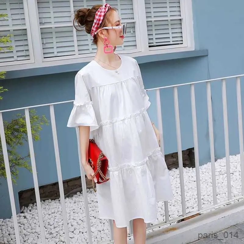 Maternity Dresses Pregnant women's dress summer Princess Dress large cotton splicing cake skirt pregnant women's dress