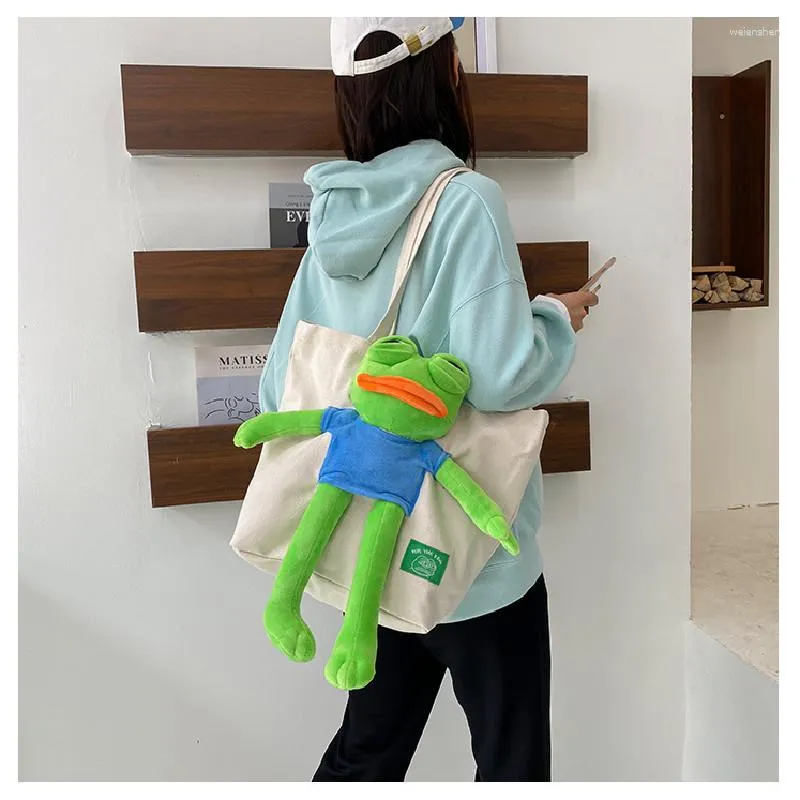 Abendtaschen Frauen Frosch Lange Beine Plüsch Niedliche Lustige Umhängetasche Dame Tier Kreative Cartoon Puppe Leinwand Handtasche