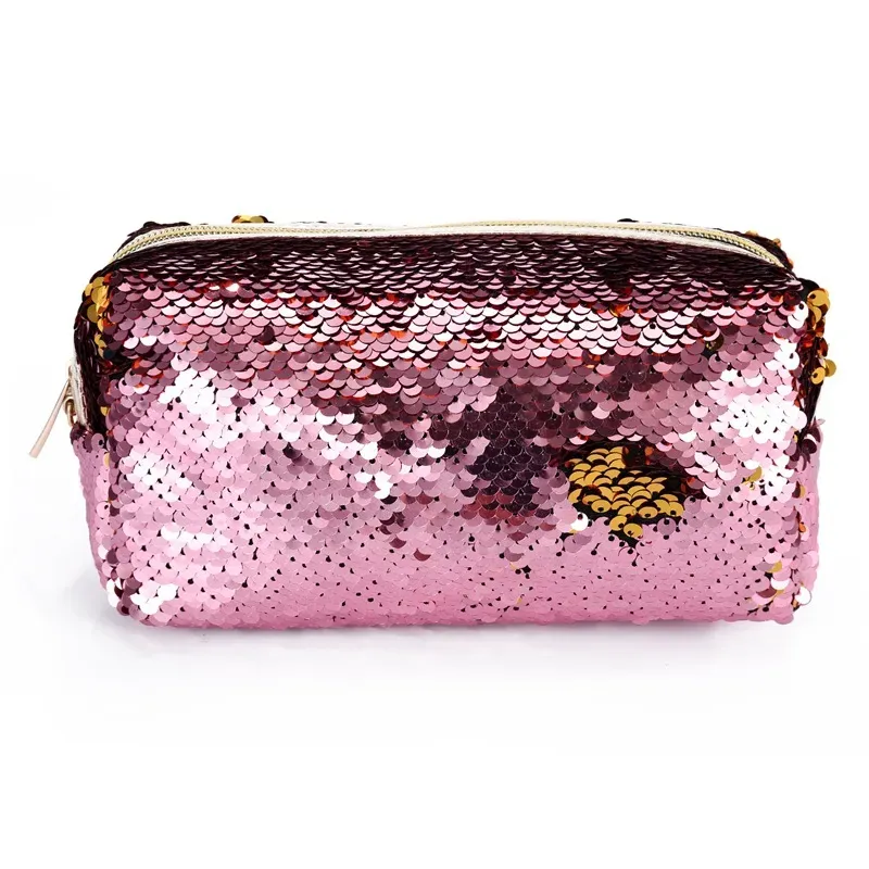 Hot fashion Mermaid sequins pencil bags for students women cosmetic bags clutch gold pink black 