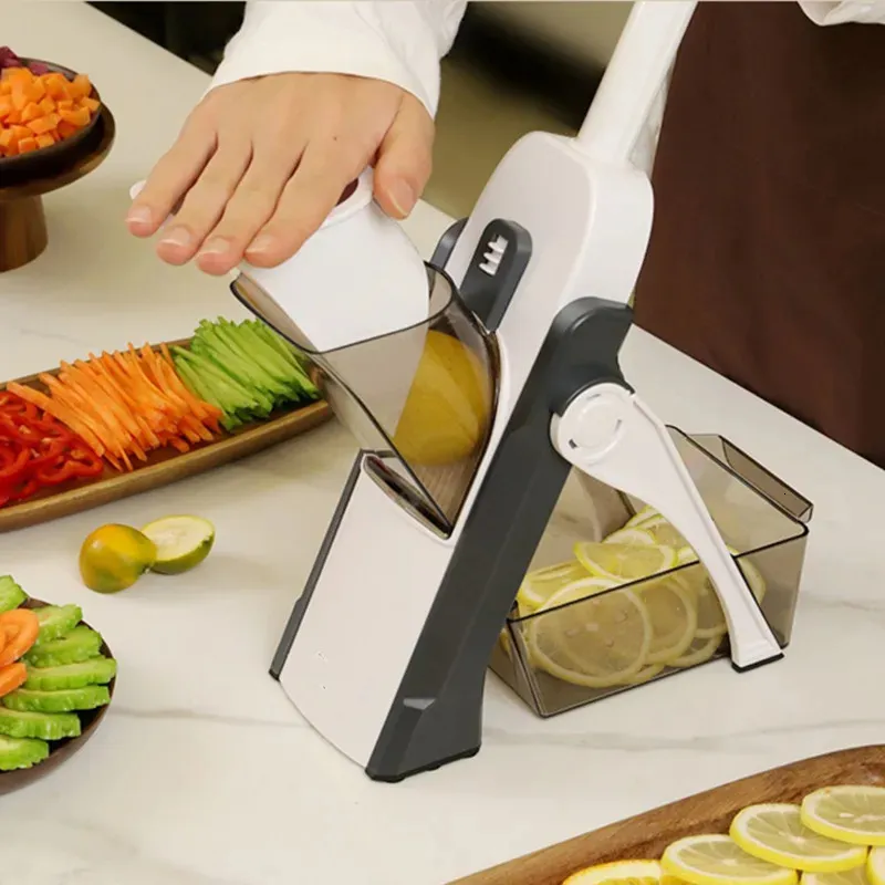 5 In 1 Safe Food Slicer For Fruit, Vegetables, Potatoes, Carrots, And Onions Kitchen Cutter And ...