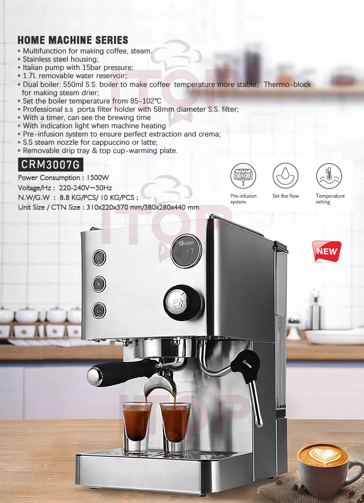 10-Cup Coffee Maker with Grinder, Touch Screen, Automatic Brew, Warming  Plate, 1.5L Water Tank, Removable Filter - For Home and Office