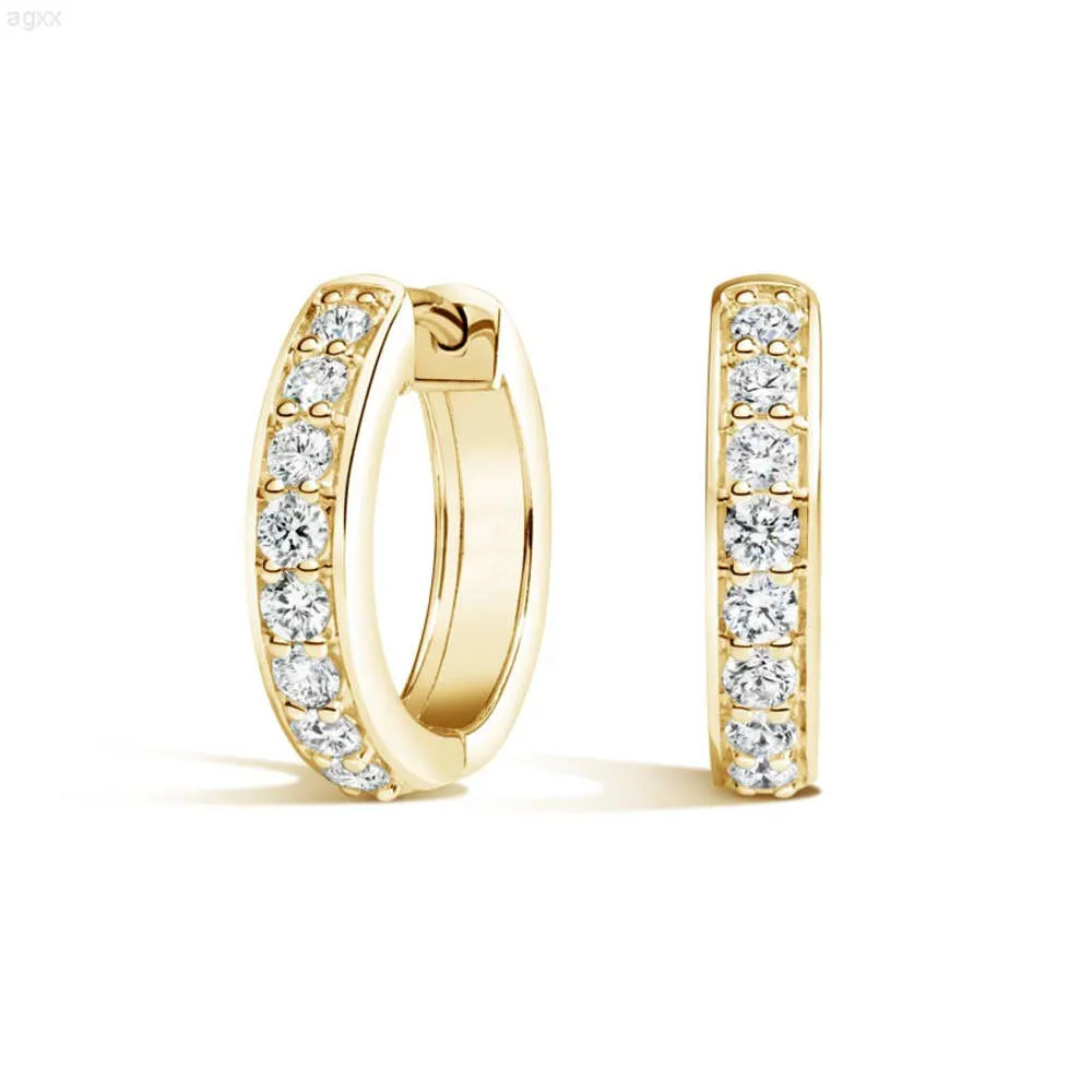 Orecchini in oro massiccio 18 carati d Colore Vvs Orecchini Huggie con diamanti naturali Gia da 1,5 ct per donna