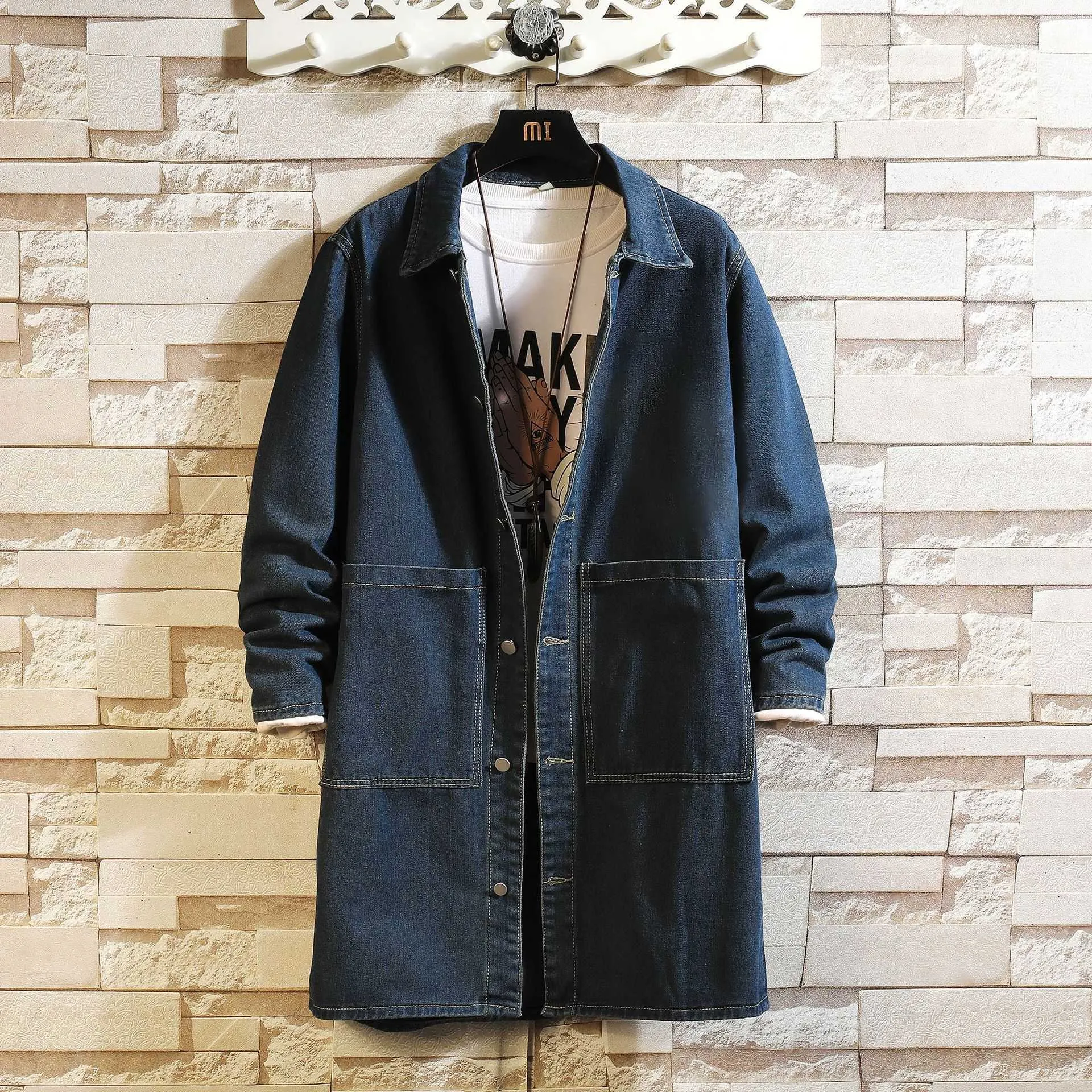 Autumn Spring Men Denim Trench Coat Male Fashion Casual Loose Jean Long  Windbreaker Jacket Mens Overcoat From Southj, $74.64 | DHgate.Com