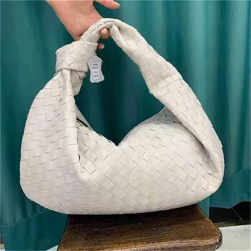 Bolsa Venetassbottegas luxuosa com nó grande Jodie Cloud Woven Bolinho de couro macio Bolsas de mão