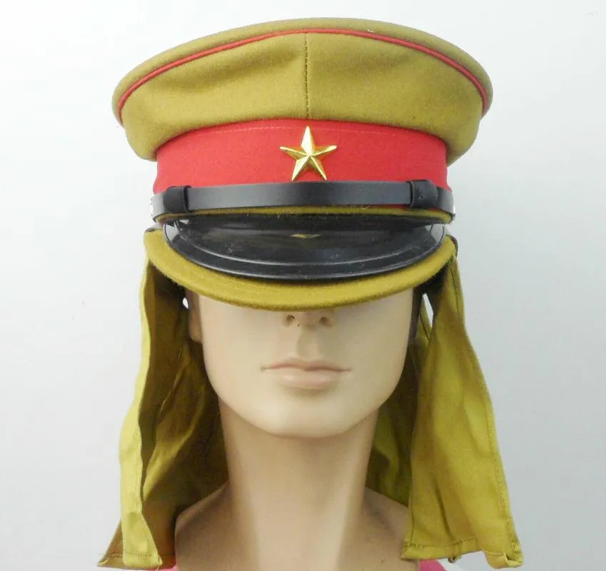 Berretti SET COMPLETO Seconda Guerra Mondiale Ufficiale dell'esercito giapponese Berretto con visiera Cappello da soldato in lana Raccolta militare Rievocazione storica