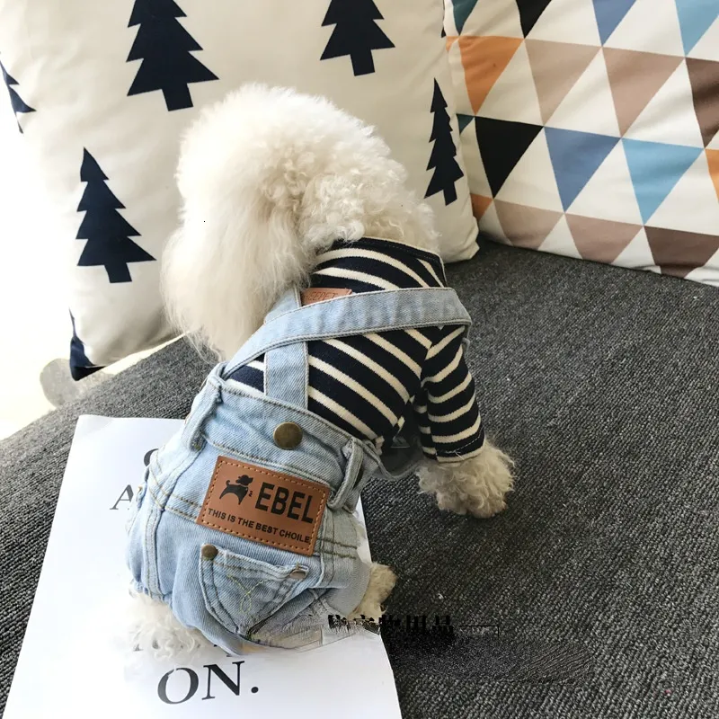 Abbigliamento per cani Jeans per cani Tuta di jeans per cani Vestiti per piccoli animali domestici Vestiti per cani Costume da cowboy per cani Vestito di jeans per cane Chihuahua Carlino Jeans Cane 230919