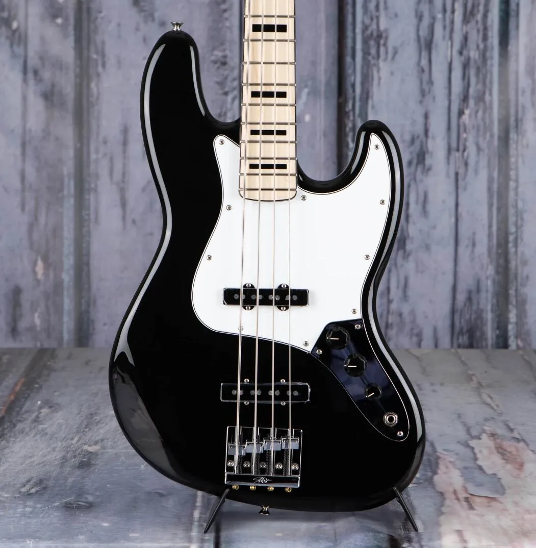 Geddy Lee Artist Series Jazz Bass Noir Guitare basse électrique 4 cordes Manche en érable, incrustation de bloc noir, reliure de touche noire