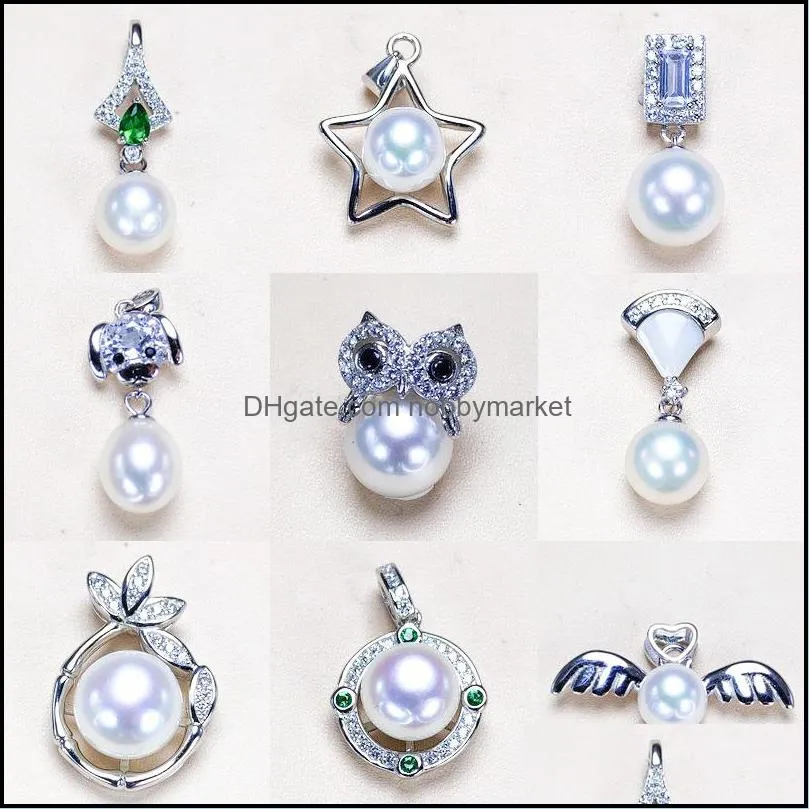 Schmuckeinstellungen 100% S925 Sterling Silber Anhänger Perlenkette 12 Stile für Frauen Mädchen Mode DIY Geschenk Drop Lieferung Dhgarden Otheo